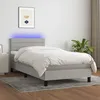 Image de Sommier À Lattes De Lit Avec Matelas Et Led Gris Clair 90x190cm Vidaxl