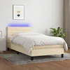 Image de Sommier À Lattes De Lit Avec Matelas Led Crème 90x190 Cm Tissu Vidaxl