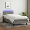 Image de Sommier À Lattes De Lit Et Matelas Et Led Gris Foncé 100x200 Cm Vidaxl