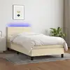 Image de Sommier À Lattes De Lit Avec Matelas Led Crème 100x200 Cm Tissu Vidaxl