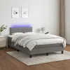 Image de Sommier À Lattes De Lit Et Matelas Et Led Gris Foncé 120x200 Cm Vidaxl