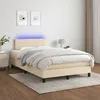 Image de Sommier À Lattes De Lit Avec Matelas Led Crème 120x200 Cm Tissu Vidaxl