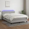 Image de Sommier À Lattes De Lit Et Matelas Et Led Gris Clair 140x190 Cm Vidaxl