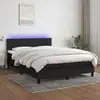 Image de Sommier À Lattes De Lit Avec Matelas Led Noir 140x200 Cm Tissu Vidaxl