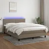 Image de Sommier À Lattes De Lit Avec Matelas Led Taupe 140x200 Cm Tissu Vidaxl