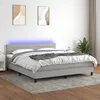 Image de Sommier À Lattes De Lit Matelas Led Gris Clair 160x200 Cm Tissu Vidaxl
