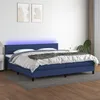 Image de Sommier À Lattes De Lit Et Matelas Et Led Bleu 200x200 Cm Tissu Vidaxl