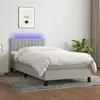 Image de Sommier À Lattes De Lit Avec Matelas Et Led Gris Clair 90x190cm Vidaxl