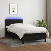 Image de Sommier À Lattes De Lit Avec Matelas Et Led Noir 90x200cm Tissu Vidaxl