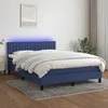 Image de Sommier À Lattes De Lit Avec Matelas Led Bleu 140x190 Cm Tissu Vidaxl