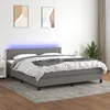 Image de Sommier À Lattes De Lit Et Matelas Et Led Gris Foncé 160x200 Cm Vidaxl