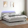 Image de Sommier À Lattes De Lit Et Matelas Et Led Gris Clair 180x200 Cm Vidaxl