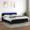 Image de Sommier À Lattes De Lit Avec Matelas Led Noir 180x200 Cm Tissu Vidaxl