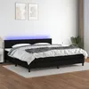 Image de Sommier À Lattes De Lit Et Matelas Et Led Noir 200x200 Cm Tissu Vidaxl
