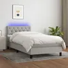 Image de Sommier À Lattes De Lit Avec Matelas Et Led Gris Clair 80x200cm Vidaxl