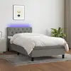 Image de Sommier À Lattes De Lit Avec Matelas Et Led Gris Foncé 80x200cm Vidaxl