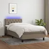 Image de Sommier À Lattes De Lit Avec Matelas Led Taupe 80x200 Cm Tissu Vidaxl