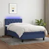 Image de Sommier À Lattes De Lit Avec Matelas Et Led Bleu 80x200cm Tissu Vidaxl