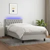 Image de Sommier À Lattes De Lit Avec Matelas Et Led Gris Clair 90x190cm Vidaxl