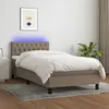 Image de Sommier À Lattes De Lit Avec Matelas Led Taupe 90x190 Cm Tissu Vidaxl