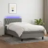 Image de Sommier À Lattes De Lit Et Matelas Et Led Gris Foncé 100x200 Cm Vidaxl