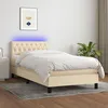 Image de Sommier À Lattes De Lit Avec Matelas Led Crème 100x200 Cm Tissu Vidaxl