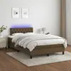 Image de Sommier À Lattes De Lit Matelas Et Led Marron Foncé 120x200 Cm Vidaxl