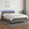 Image de Sommier À Lattes De Lit Et Matelas Et Led Gris Foncé 140x190 Cm Vidaxl
