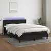 Image de Sommier À Lattes De Lit Avec Matelas Led Noir 140x190 Cm Tissu Vidaxl