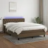 Image de Sommier À Lattes De Lit Matelas Et Led Marron Foncé 140x190 Cm Vidaxl