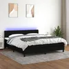 Image de Sommier À Lattes De Lit Avec Matelas Led Noir 180x200 Cm Tissu Vidaxl