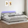 Image de Sommier À Lattes De Lit Matelas Led Gris Clair 200x200 Cm Tissu Vidaxl