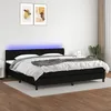 Image de Sommier À Lattes De Lit Et Matelas Et Led Noir 200x200 Cm Tissu Vidaxl