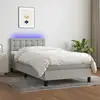 Image de Sommier À Lattes De Lit Avec Matelas Et Led Gris Clair 80x200cm Vidaxl