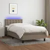 Image de Sommier À Lattes De Lit Avec Matelas Led Taupe 90x200 Cm Tissu Vidaxl
