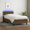 Image de Sommier À Lattes De Lit Matelas Et Led Marron Foncé 100x200cm Vidaxl