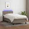 Image de Sommier À Lattes De Lit Avec Matelas Led Taupe 100x200 Cm Tissu Vidaxl