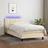 Image de Sommier À Lattes De Lit Avec Matelas Led Crème 100x200 Cm Tissu Vidaxl