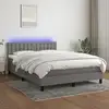 Image de Sommier À Lattes De Lit Et Matelas Et Led Gris Foncé 140x190 Cm Vidaxl