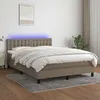 Image de Sommier À Lattes De Lit Avec Matelas Led Taupe 140x190 Cm Tissu Vidaxl