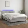 Image de Sommier À Lattes De Lit Et Matelas Et Led Gris Clair 140x200 Cm Vidaxl