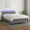 Image de Sommier À Lattes De Lit Et Matelas Et Led Gris Foncé 140x200 Cm Vidaxl
