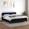 Image de Sommier À Lattes De Lit Avec Matelas Led Noir 180x200 Cm Tissu Vidaxl