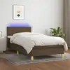 Image de Sommier À Lattes De Lit Matelas Et Led Marron Foncé 100x200 Cm Vidaxl