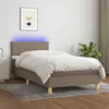 Image de Sommier À Lattes De Lit Avec Matelas Led Taupe 100x200 Cm Tissu Vidaxl