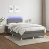 Image de Sommier À Lattes De Lit Et Matelas Et Led Gris Foncé 120x200 Cm Vidaxl