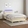 Image de Sommier À Lattes De Lit Avec Matelas Led Crème 120x200 Cm Tissu Vidaxl