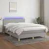 Image de Sommier À Lattes De Lit Et Matelas Et Led Gris Clair 140x190 Cm Vidaxl