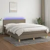 Image de Sommier À Lattes De Lit Avec Matelas Led Taupe 140x200 Cm Tissu Vidaxl
