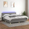 Image de Sommier À Lattes De Lit Et Matelas Et Led Gris Foncé 160x200 Cm Vidaxl